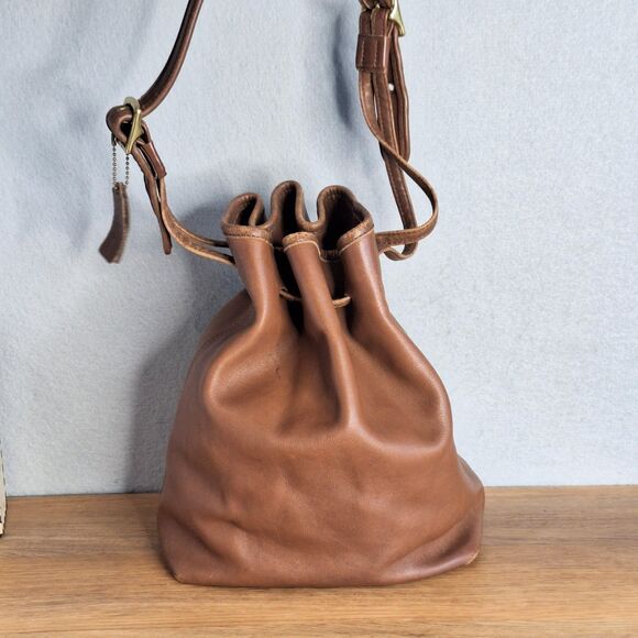 Coach Vintage 9165 Legacy Brown Leather Drawstring Bucket Bag Buckle Purse - Picture 7 of 16